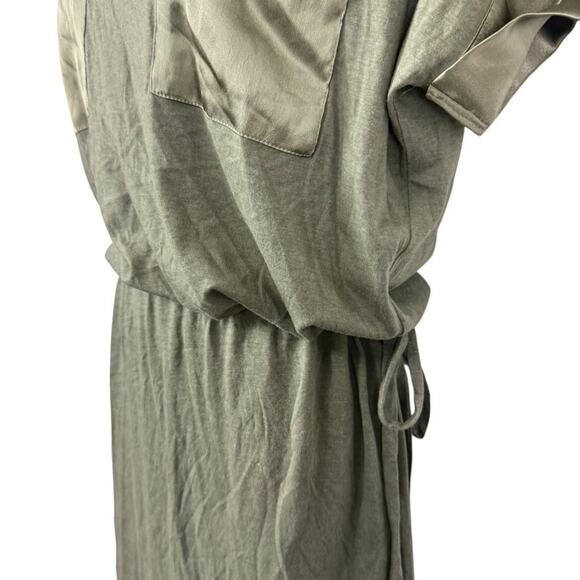 Easywear by Chicos Sage Green Blouson Cotton Blend Dolman Sleeve Dress sz 1 / M - Picture 9 of 16